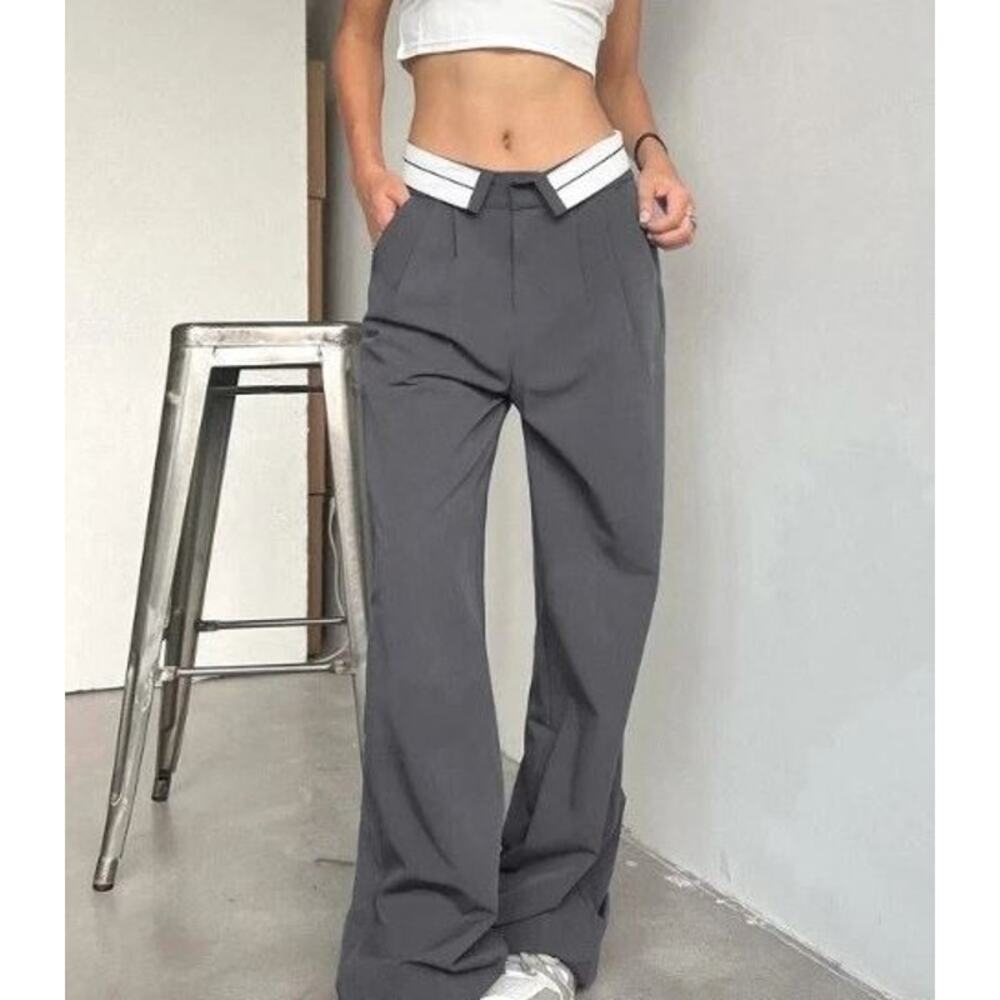 Commense Gray Wide Leg Pants